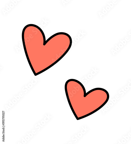 Groovy y2k cartoon heart sticker design with cute pink pop symbol. retro love and music influence as charming groovy element, ideal for fun projects and trendy contemporary use.