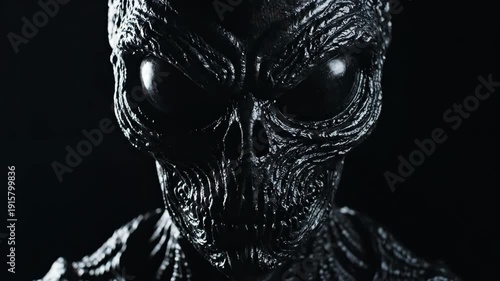 Dark Alien Creature Portrait - A Creepy and Mysterious Figure.