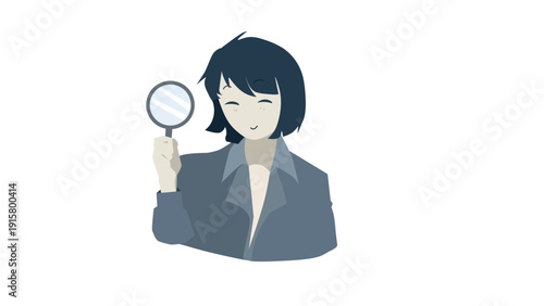 Happy business woman concept illustration