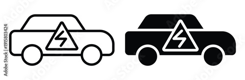 Electric Vehicle Icons for Sustainable Transportation, Eco-Friendly Models