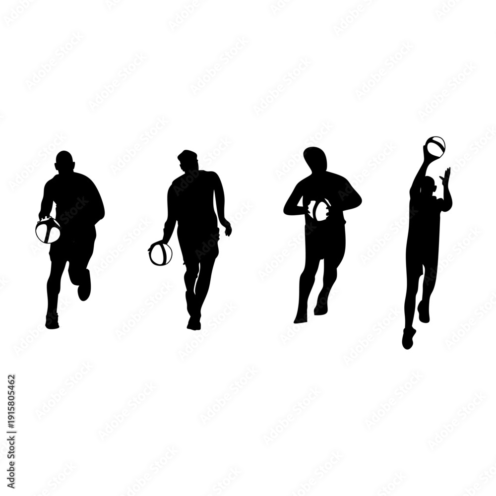 Obraz premium Basketball player action silhouette vector image on a white background