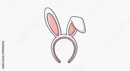 An illustration of a cute tiara with bunny ears