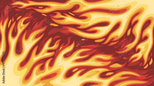 A fiery abstract illustration showcases intense heat through layered red, orange, and yellow hues creating a dynamic and captivating swirling pattern.