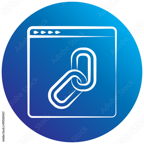 Backlink Gradient Fill Hand Drawn Icon. Mini Illustration For Modern Concept, Ui, Ux Web And App Development. Related To Seo And Online Marketing.