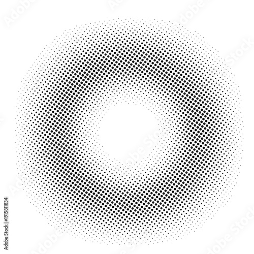 Wallpaper Mural Abstract Monochrome Halftone Dot Radial Pattern Torontodigital.ca