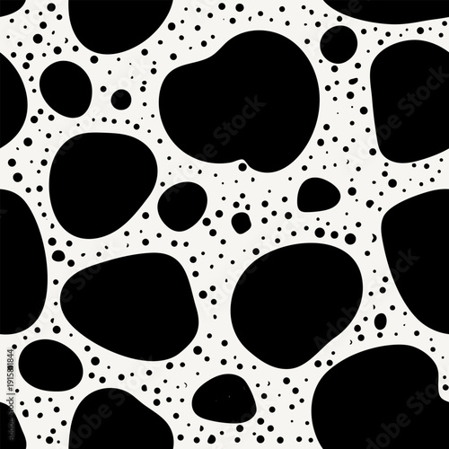 Wallpaper Mural Abstract Monochrome Organic Pebble and Dot Pattern Torontodigital.ca