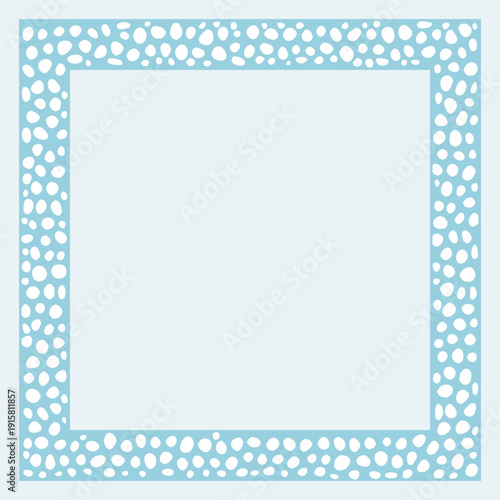 Wallpaper Mural Light Blue Square Border with White Pebble Pattern Torontodigital.ca