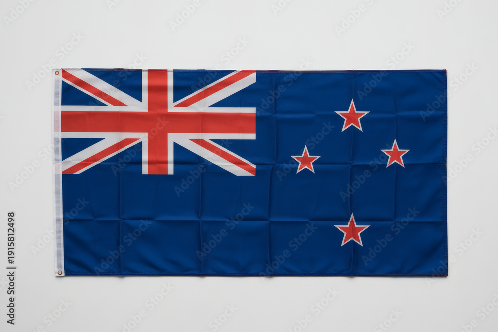 Fototapeta premium Show your Kiwi pride with this vibrant flag of New Zealand, perfect for sporting events and national celebrations