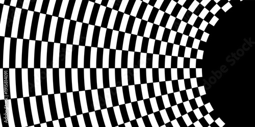 Trippy checkerboard background. Retro psychedelic checkered wallpaper. Wavy groovy chessboard surface. pattern modern