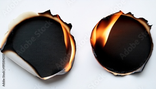 Paper Burn Black Stain Round Paper Burn Mark Close Up Burns Borders Paper Close Up