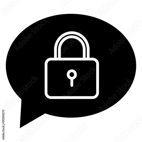 Encrypted Messaging Glyph Icon Illustration Vector