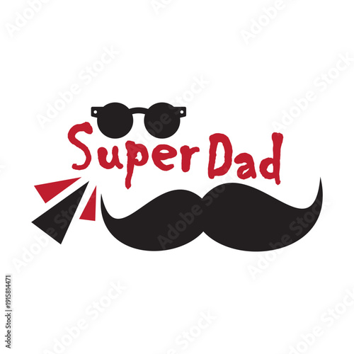 Super Dad Logo vector illustration. Super Dad typography icon symbol.