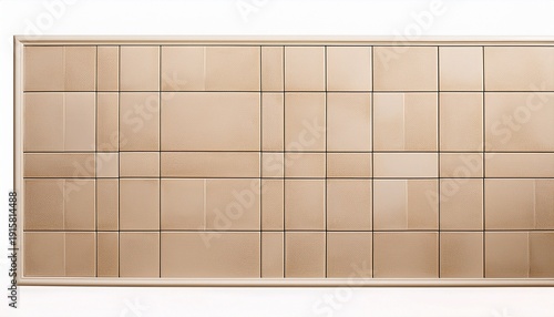Beige Ceramic Tile Wall Is Isolated