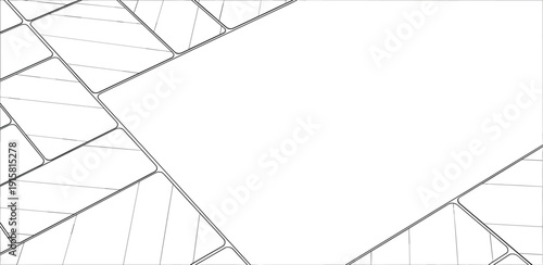 Geometric Pattern Featuring Triangles and Lines, Abstract Shapes, Modern Design Elements, White Background, Overhead View