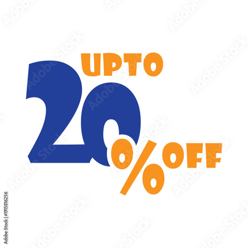 20% off logo vector illustration. Up To 20 Percent Off Sale icon.