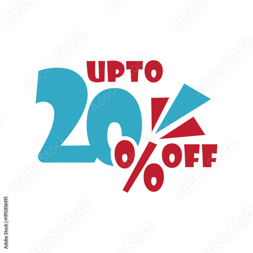 20% off logo vector illustration. Up To 20 Percent Off Sale icon.