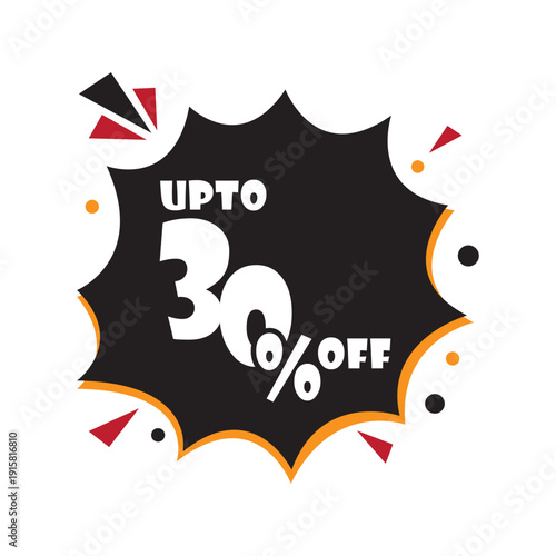 30% OFF Sale Discount Banner. Discount offer price tag.
