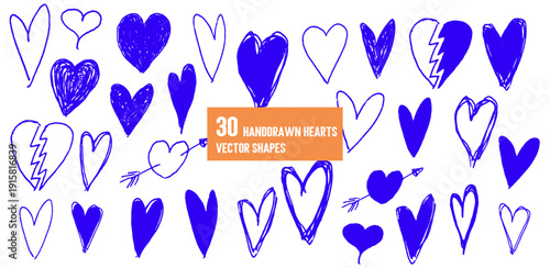 Hand-drawn Heart Collection: A vibrant compilation of hand-drawn heart shapes, each conveying a unique emotion, perfect for expressing love, joy, or even heartbreak.
