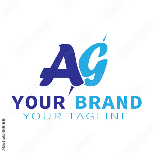 Creative letter AG logo. Modern Letter AG Logo template editable for your business.