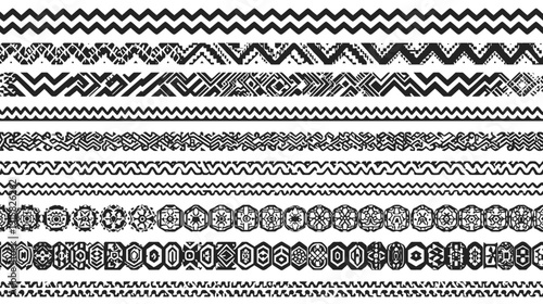 Black and white decorative border patterns, ornate designs