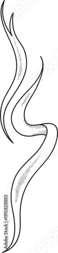 Smoke Curl Ornament Line Art