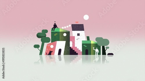 Motion Graphics Towns Animations