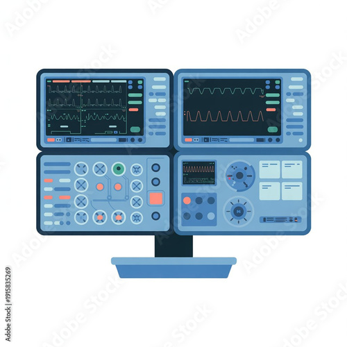 Remote ICU Command Center Vector