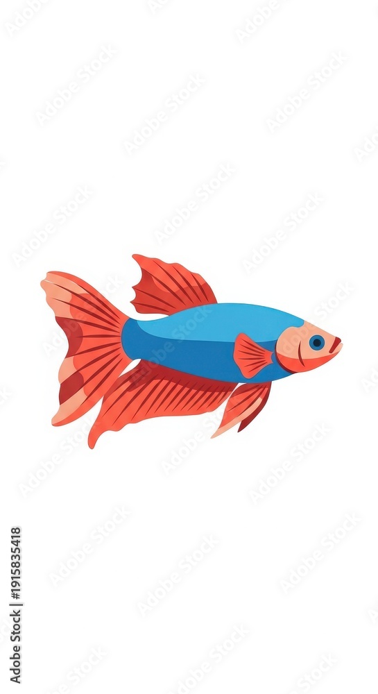 Fototapeta premium Colorful Fish Illustration on White Background 3.