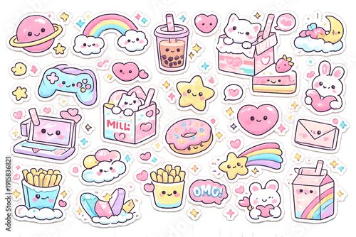 Kawaii Pastel Sticker Set
