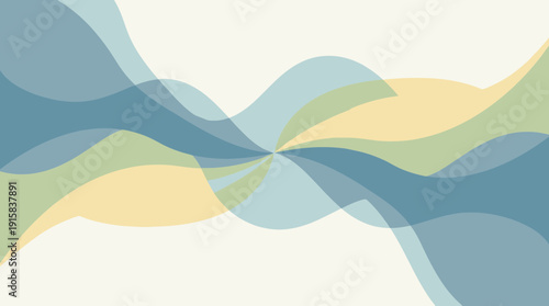 Vibrant abstract waves in soothing blue, green, and yellow hues