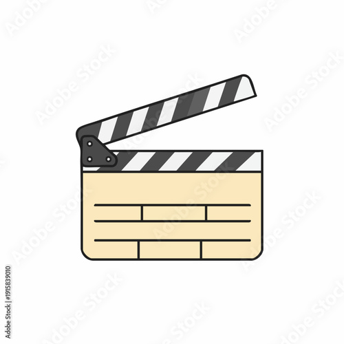 Open Clapperboard Icon Depicting Film Production and Movie Making