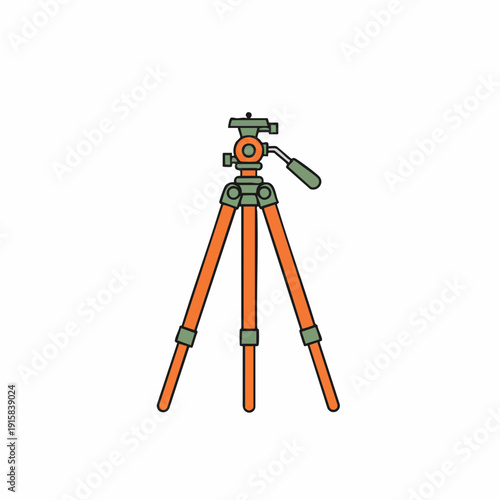 Orange Tripod with Green Head and Adjustable Handle