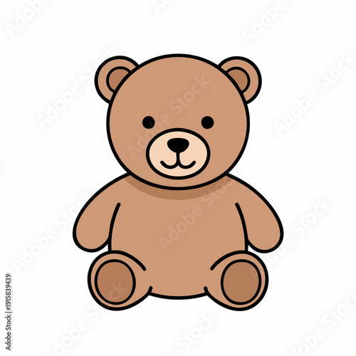 Adorable Brown Teddy Bear Cartoon Illustration