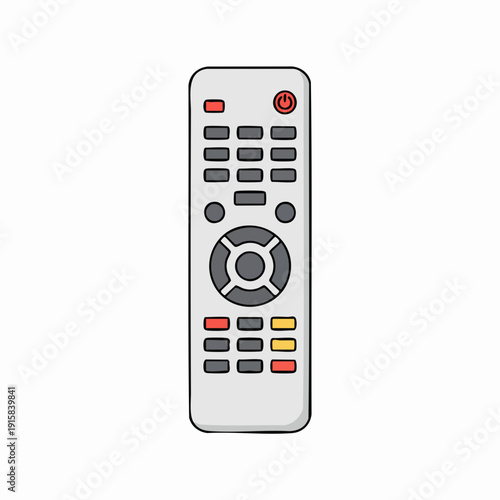 Modern Television Remote Control with Power Button and Buttons