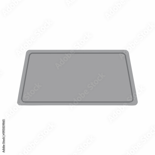 Minimalist gray serving tray with rounded corners and subtle rim detail