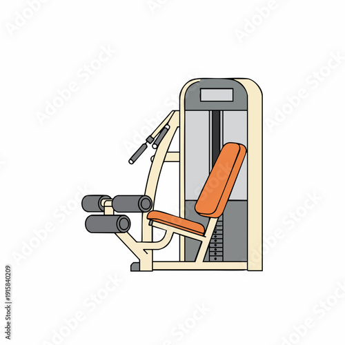 Cream and Orange Gym Machine: Isometric Leg Press Design