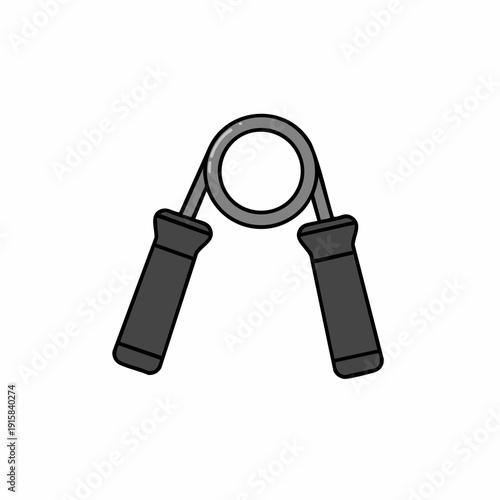 Cartoon Hand Grip Strengthener with Black Handles and Gray Ring