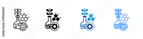 Synthetic Biology icon set multiple style collection