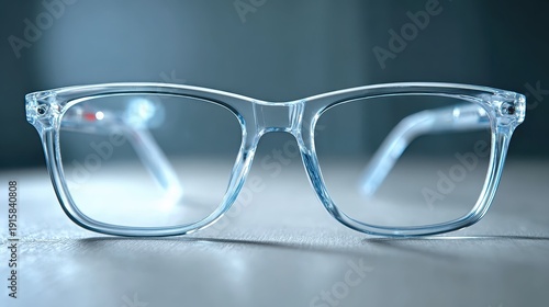 Transparent Glasses on a Table with Soft Focus Background