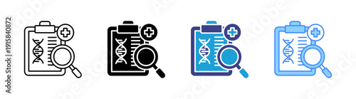 Biomedical icon set multiple style collection