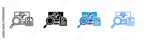 Biomedical  icon set multiple style collection