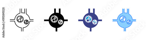 Bioreactor icon set multiple style collection