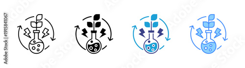 Bioenergy icon set multiple style collection