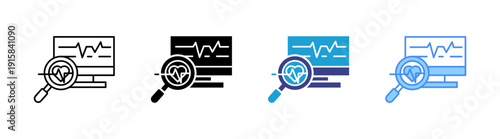 Heart Analysis icon set multiple style collection