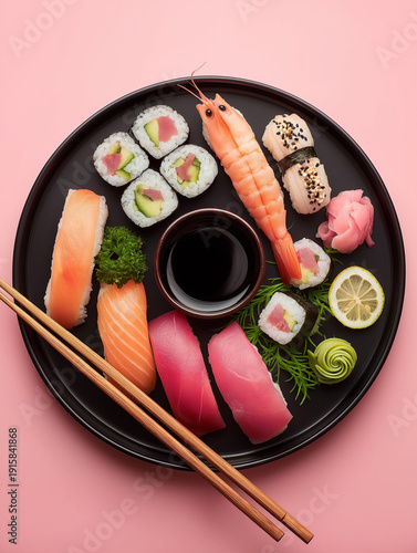 sushi combo on a plate