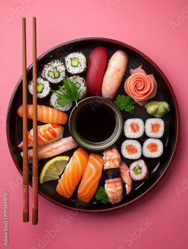 sushi combo on a plate