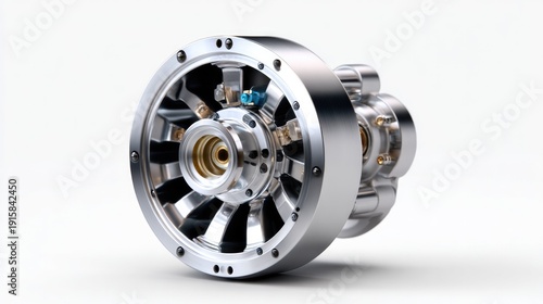 Industrial Wheel Hub: A close-up shot of a meticulously engineered industrial wheel hub showcases intricate design and superior craftsmanship.
