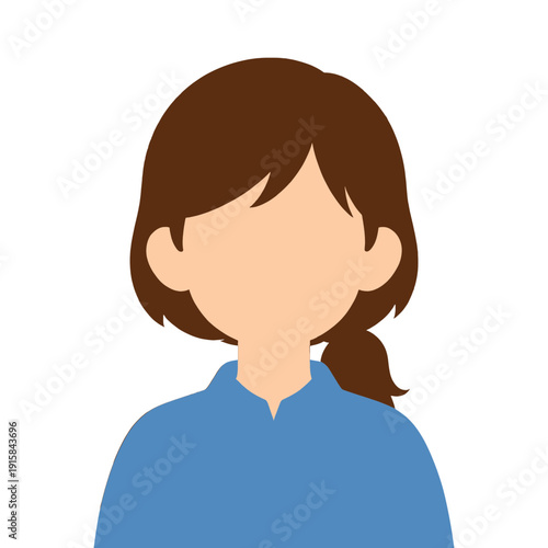 Female Child App Icon With Brown Hair