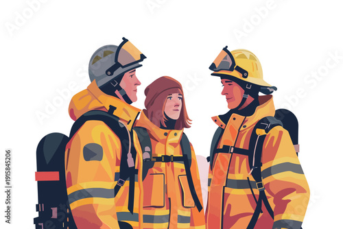 Firefighter Team Responding to Emergency isolated