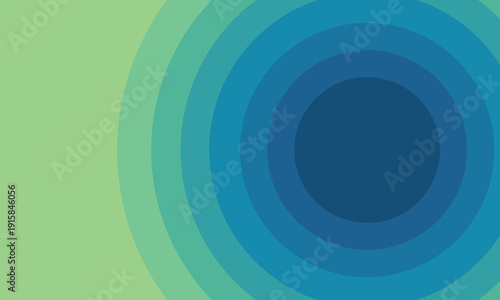 Concentric Circles of Blue and Green Hues Radiating from a Central Point. vector Eps 10